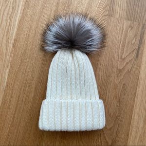 Real fur pom pom beanie